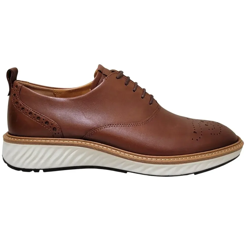 Ecco Men ST1 Hybrid Brogue Wingtip Oxfords Size EU 42 US 8 Cognac Brown Leather